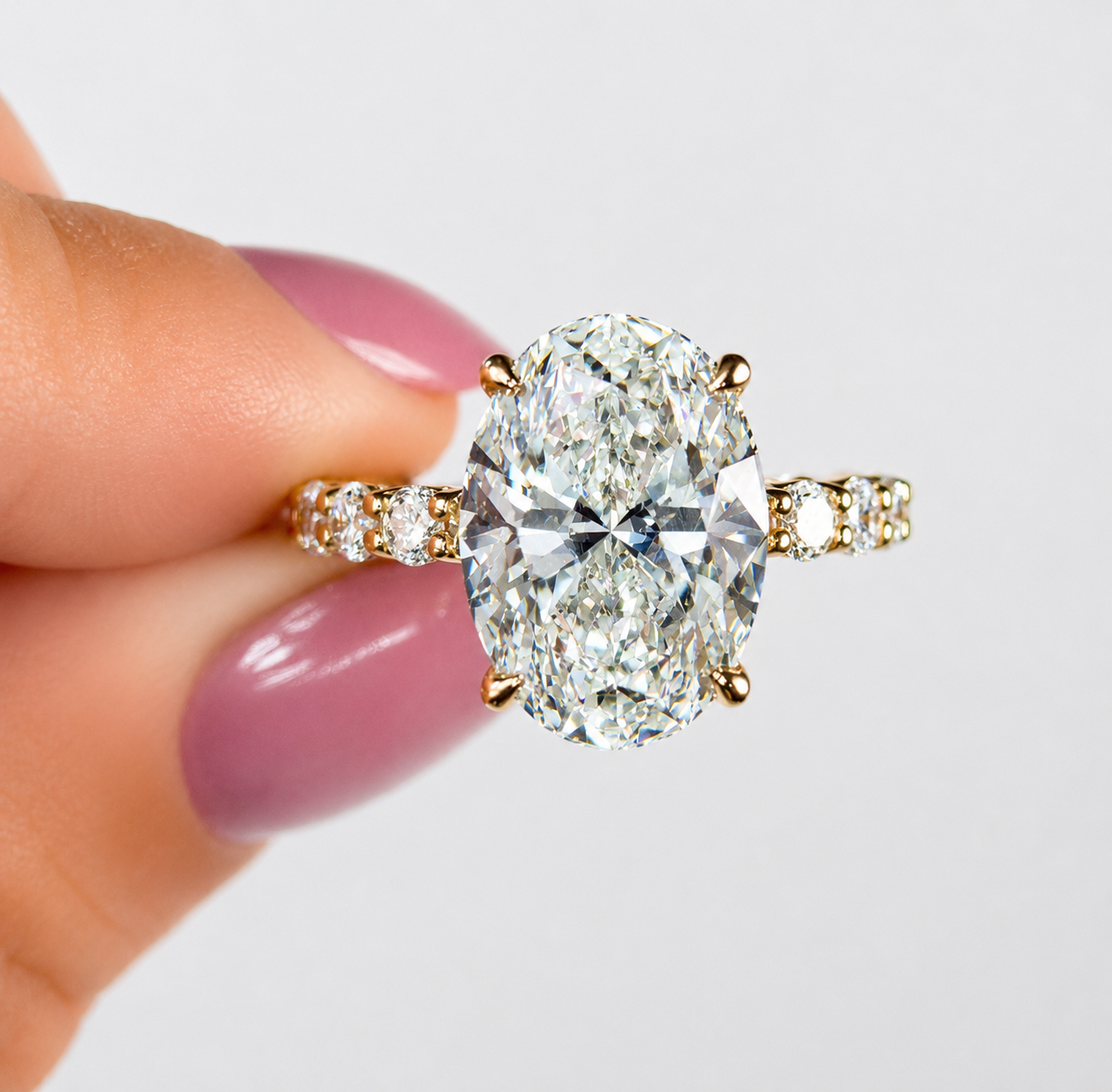 6.80 Carat Oval Cut Diamond Engagement Ring